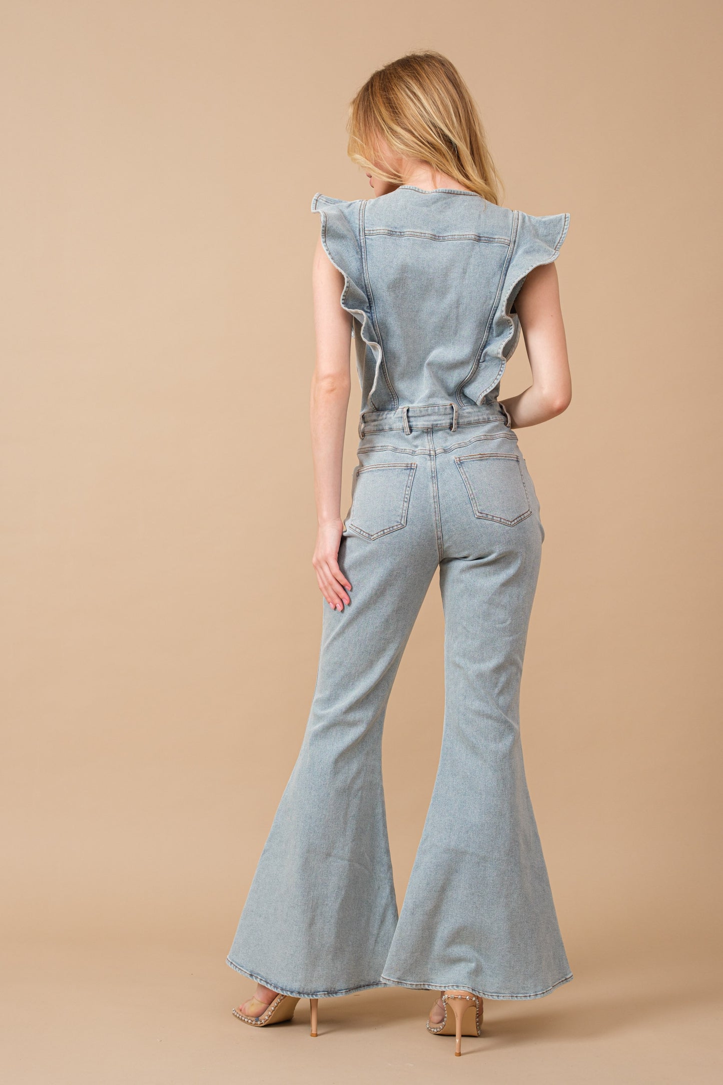 Ruffle Bell Bottom Jumpsuit