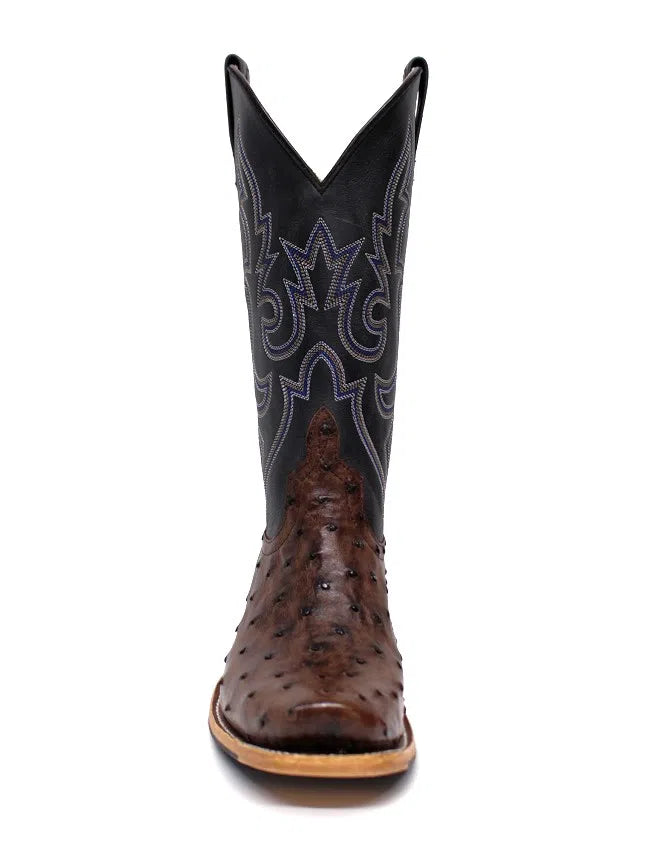 Men's Tobacco Full Quill Ostrich Boots