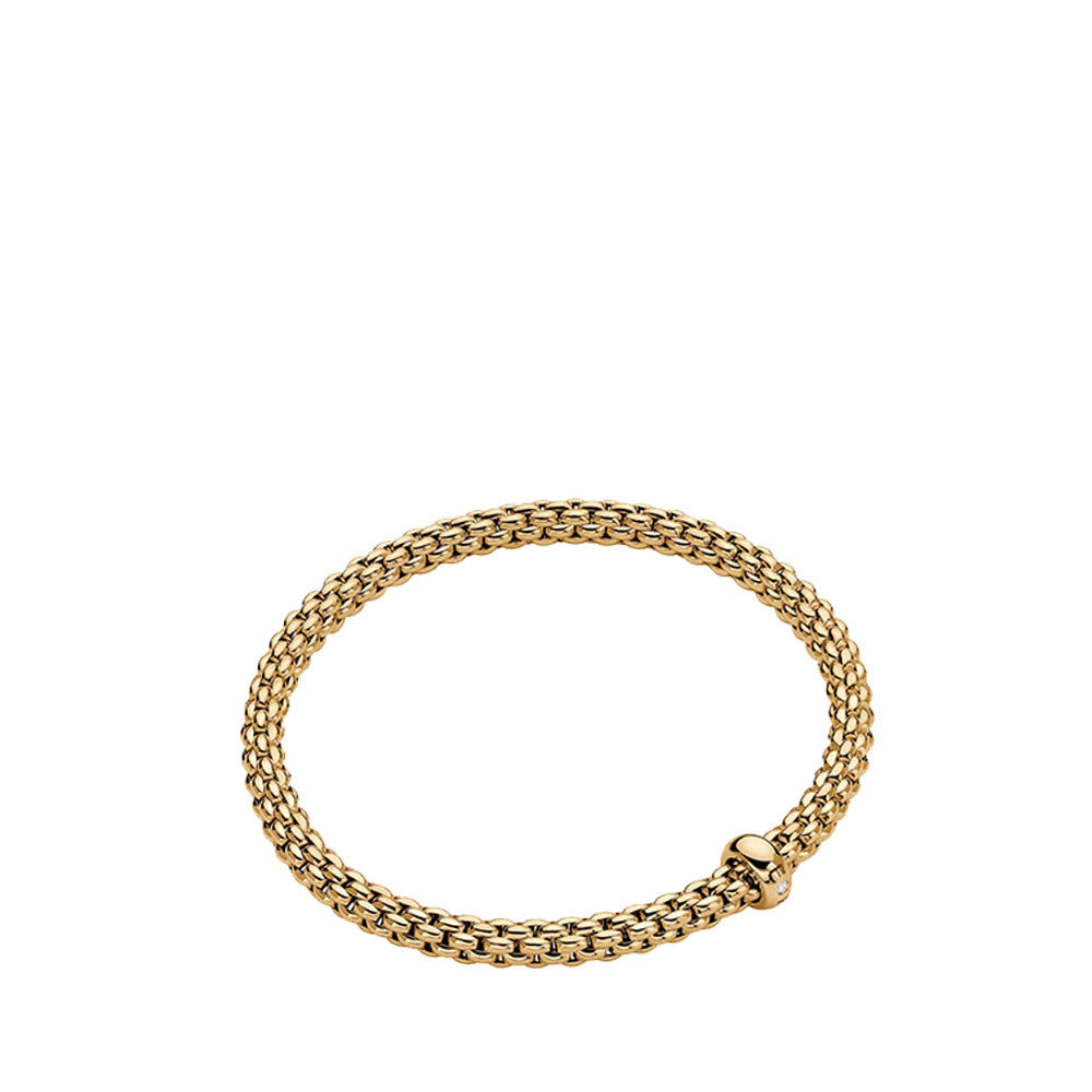 Fope Flex'it White Diamond Bracelet In 18KT Yellow Gold