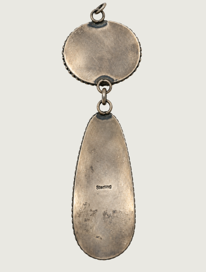 Sterling Silver Pendant with Large Turquoise Cabochons