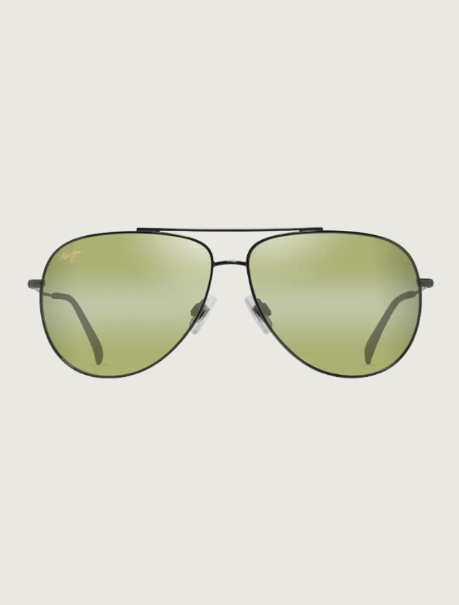 Maui Jim Hau'oli XL aviator sunglasses in Shiny Dark Ruthenium / Maui HT — front view