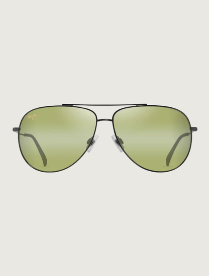 Maui Jim Hau'oli XL aviator sunglasses in Shiny Dark Ruthenium / Maui HT — front view