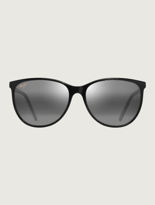Maui Jim Ocean cat eye sunglasses in Shiny Black / Neutral Grey — front view