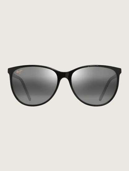 Maui Jim Ocean cat eye sunglasses in Shiny Black / Neutral Grey — front view