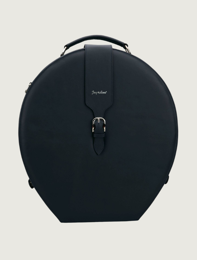 Tony Lama Navy Smooth Ostrich Hat Box