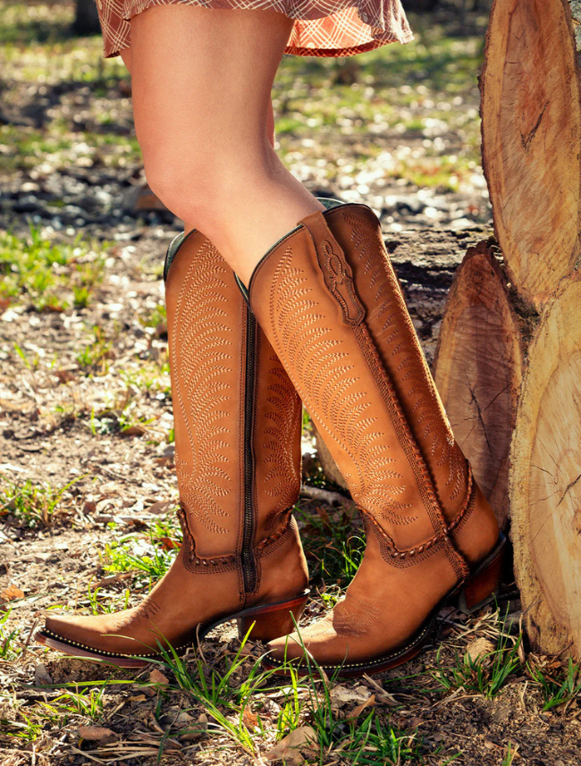 Corral Honey Weaving & Metallic Welt Tall Top Cowgirl Boots