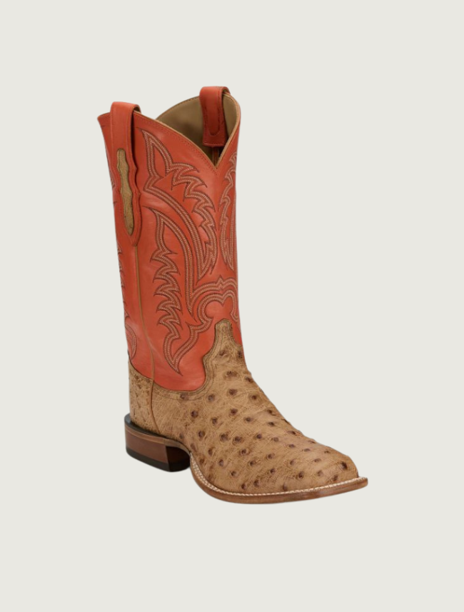 Tony Lama Men's Damilano 13" Full Quill Ostrich Boots in Umber