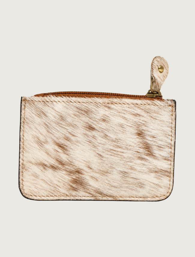 Mavericks Tooled Leather Horseshoe Coin Pouch with Cowhide Back