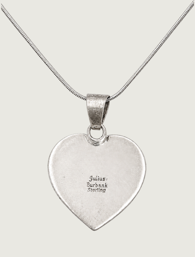 Sterling Silver Multi Opal Heart Pendant
