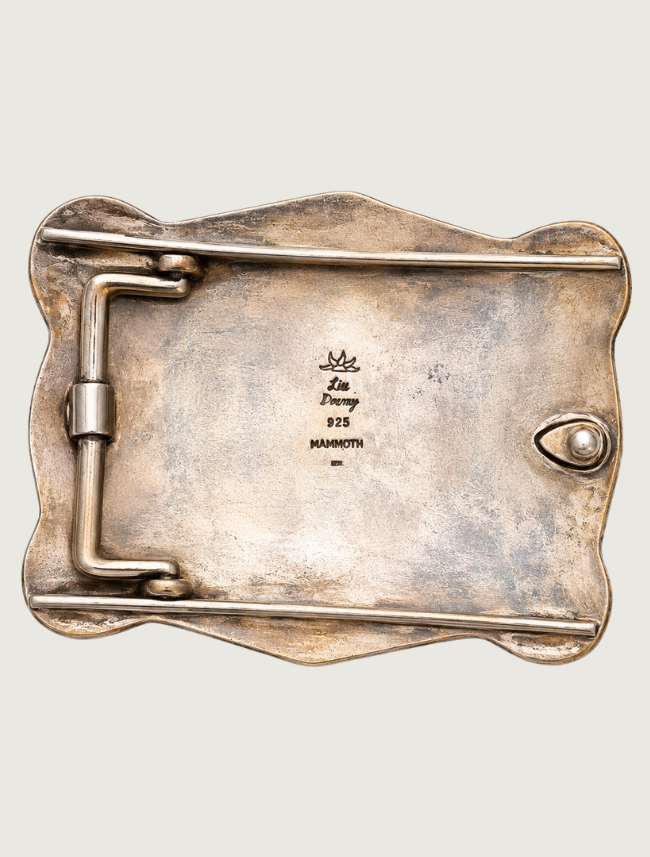 Lee Downey Sterling Silver & Mammoth Belt Buckle