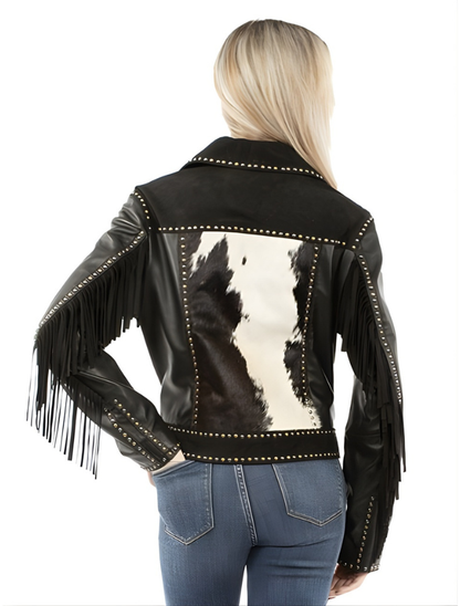 Mavericks Women's Studs & Cowhide Leather Jacket