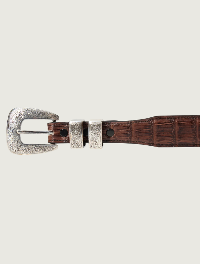 Stetson Men's Caiman Tapered Belt in Cigar Classic