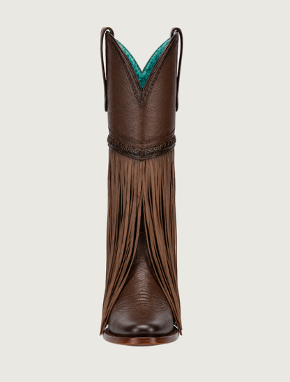 Corral Women's Brown Weave & Fringe Tall Top Cowboy Boots