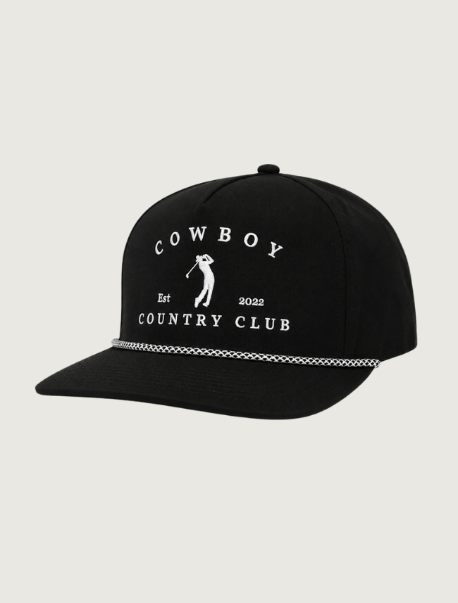 Cowboy Country Club Golfer Roped Hat in Black