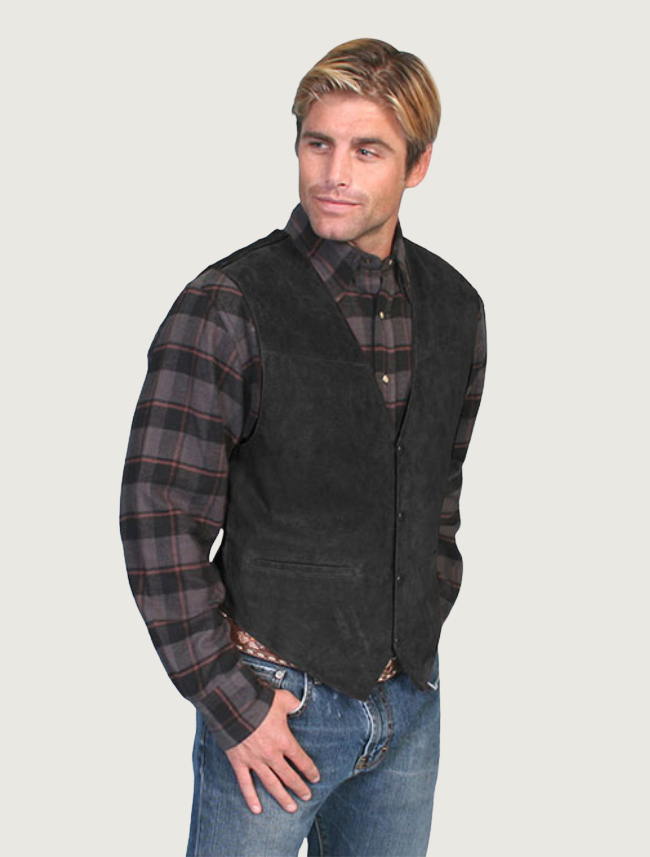 Scully Men's Boar Suede Snap Front Vest