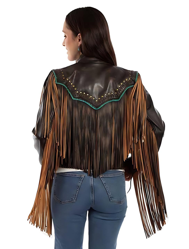 Scully Women's Leather Fringe & Whipstitch Jacket