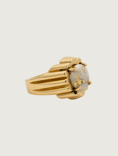 14K Yellow Gold & Gold Quartz Ring