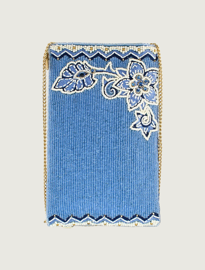 Mary Frances Easy Street Blue Floral Crossbody Phone Bag