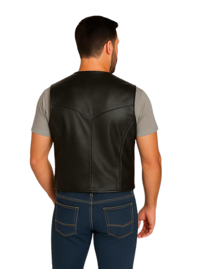 Men's Snap Front Lambskin Vest