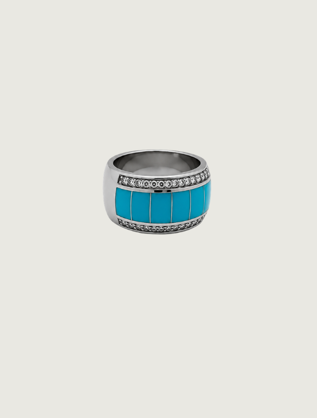 14K WG TQ & DIA Ring (D: 0.25ct)