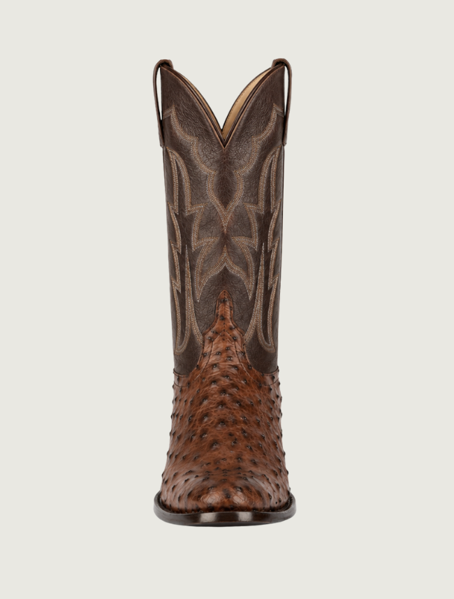 Horse Power Kango Tobacco Full Quill Ostrich Cowboy Boots (CR)