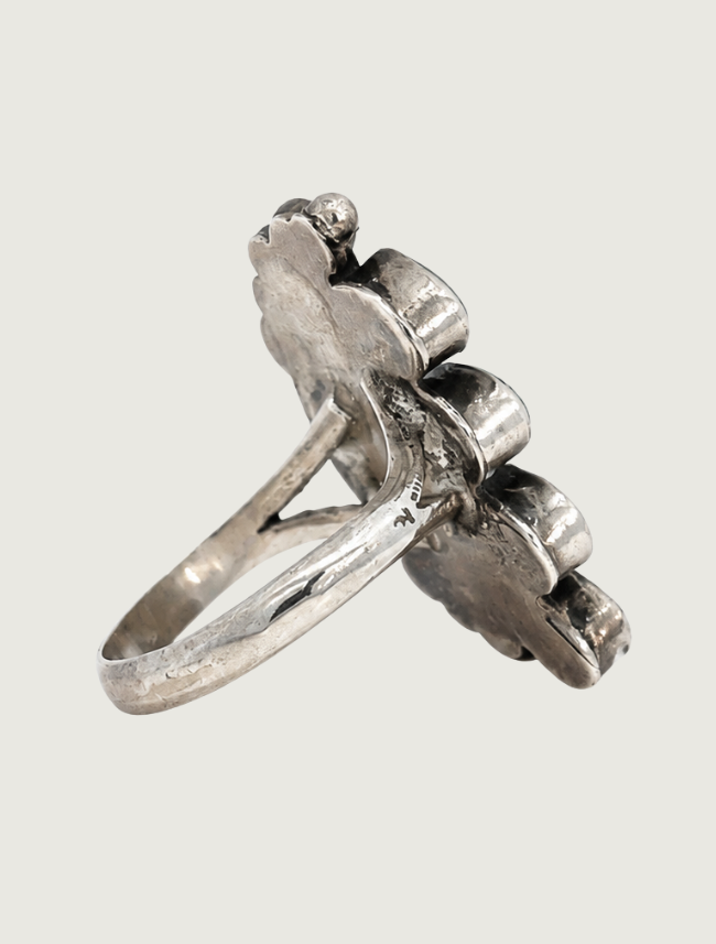 Sterling Silver Multi Turquoise Leaf Ring