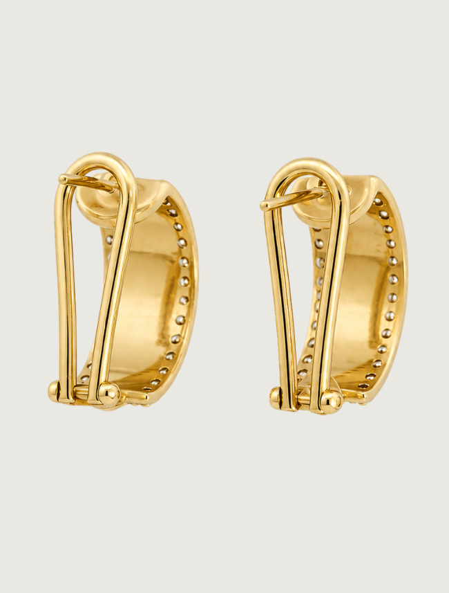 14K Yellow Gold Opal & Diamond Earrings