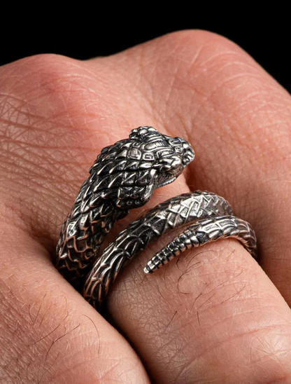 William Henry 'Mehen' Sculpted Sterling Silver Snake Ring