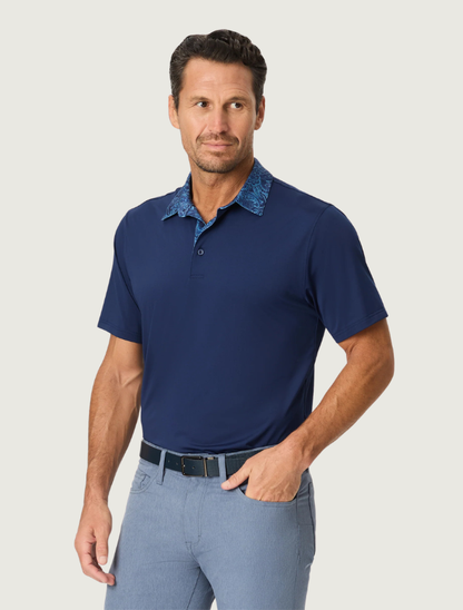 Robert Graham Harrold Performance Polo in Navy