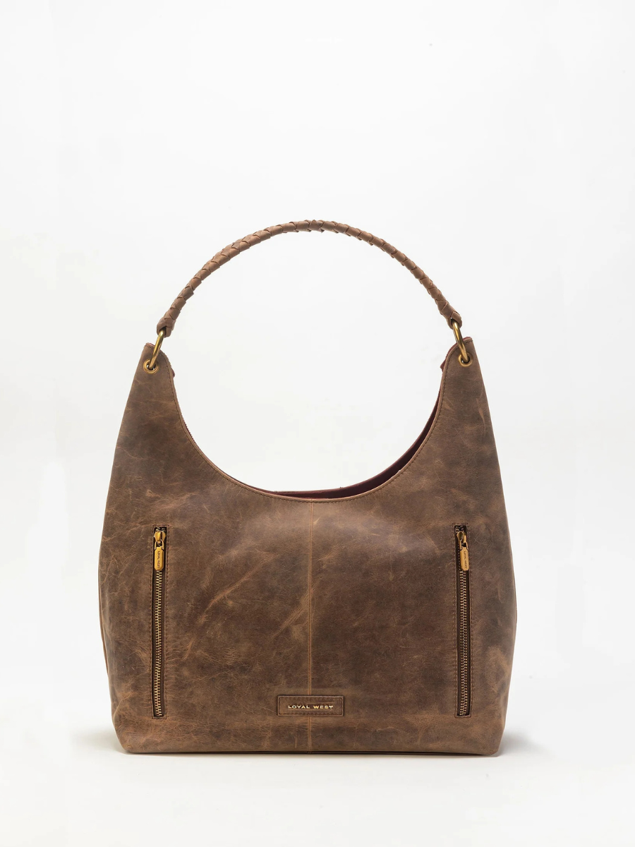 Loyal West Large Purse in Brunette Leather