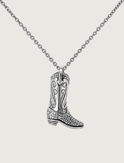 Kabana Sterling Silver Alligator Skin Boot Pendant