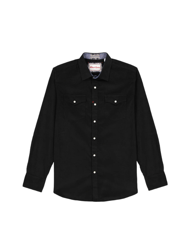 Robert Graham Men's Wyatt Long Sleeve Button Down Shirt in Black