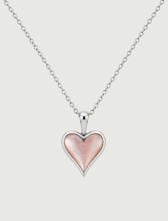 Kabana Sterling Silver Pink Mother of Pearl Heart Pendant