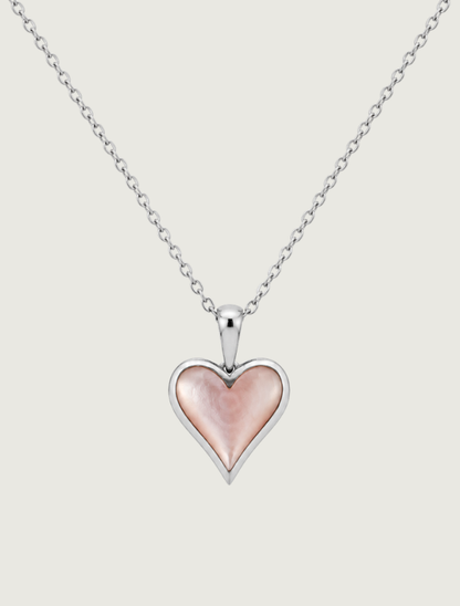 Kabana Sterling Silver Pink Mother of Pearl Heart Pendant