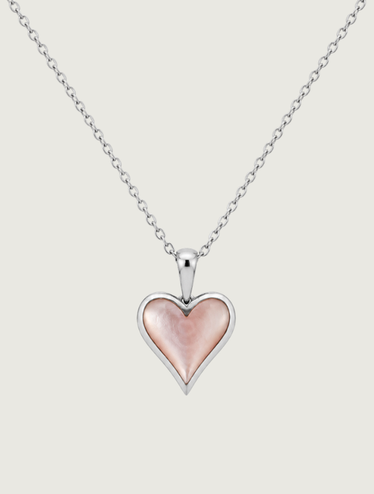 Kabana Sterling Silver Pink Mother of Pearl Heart Pendant