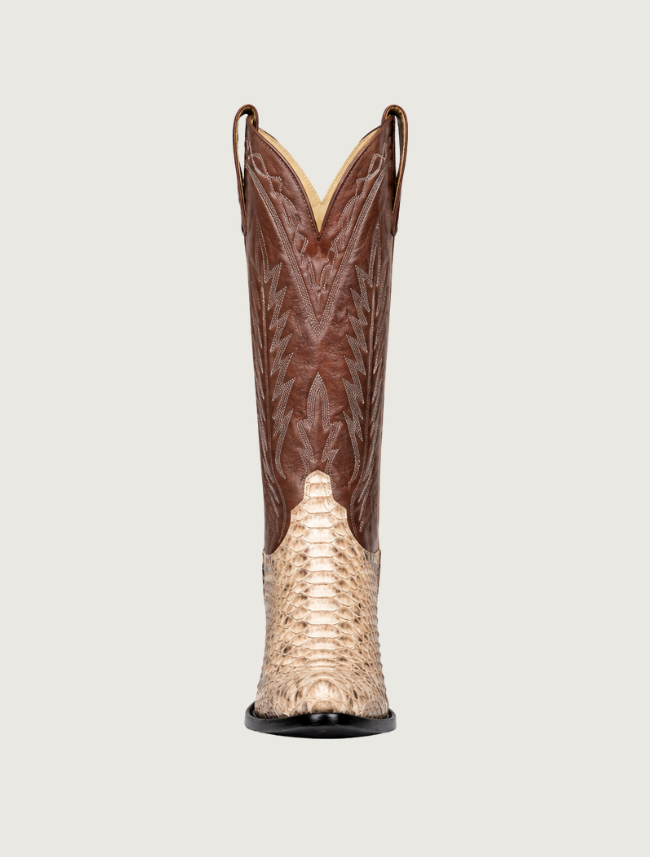 Macie Bean Mink Python Cowgirl Boots in Coffee Brown