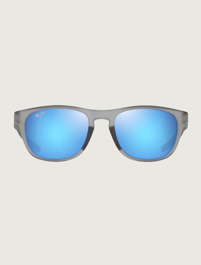 Maui Jim Melemele square sunglasses in Matte Transparent Grey / Blue Hawaii — front view