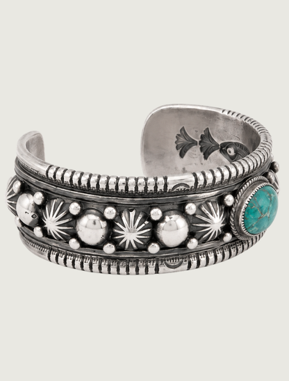 Roland Dixson Sterling Silver & Turquoise Cuff Bracelet