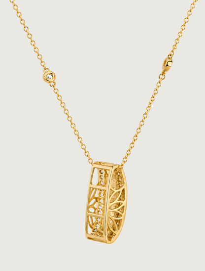 14K Yellow Gold Opal Inlay Pendant