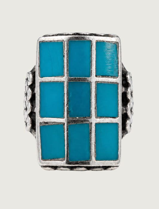 Sterling Silver Turquoise Window Ring