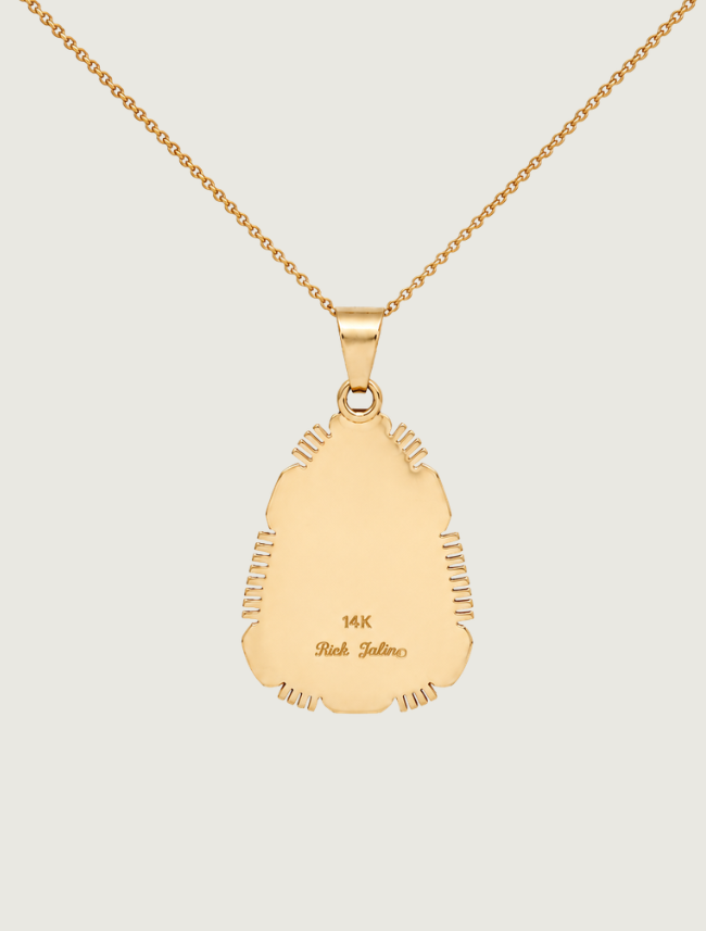 14K Yellow Gold Bisbee Turquoise Pendant