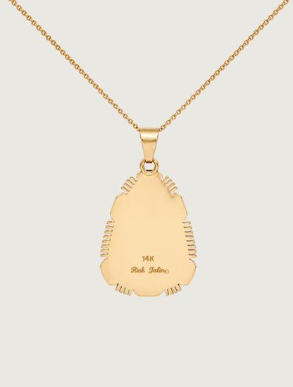 14K Yellow Gold Bisbee Turquoise Pendant