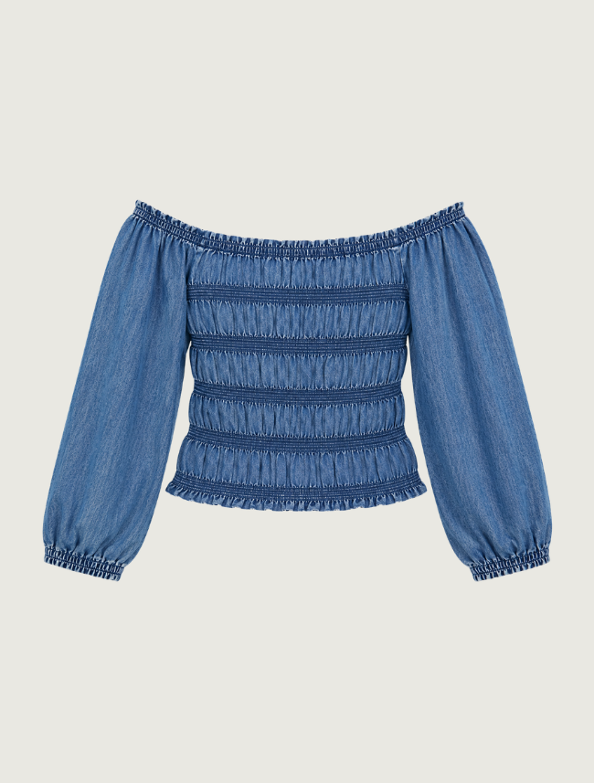 Scully Women's Denim Washed Off-the-Shoulder Blouse