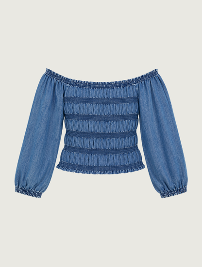 Scully Women's Denim Washed Off-the-Shoulder Blouse