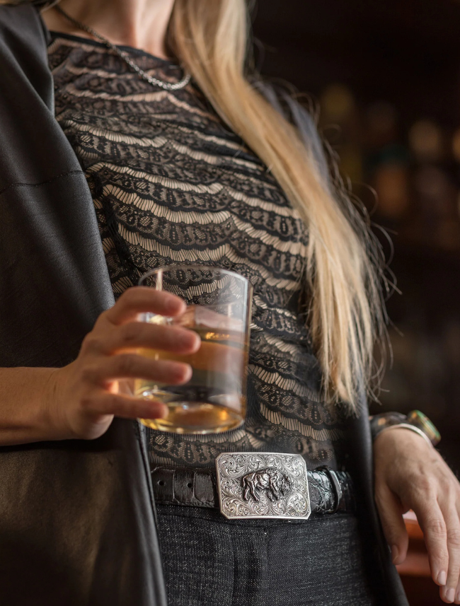 Clint Orms Jasper 1800 Sterling Silver American Bison Trophy Buckle