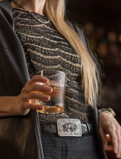 Clint Orms Jasper 1800 Sterling Silver American Bison Trophy Buckle