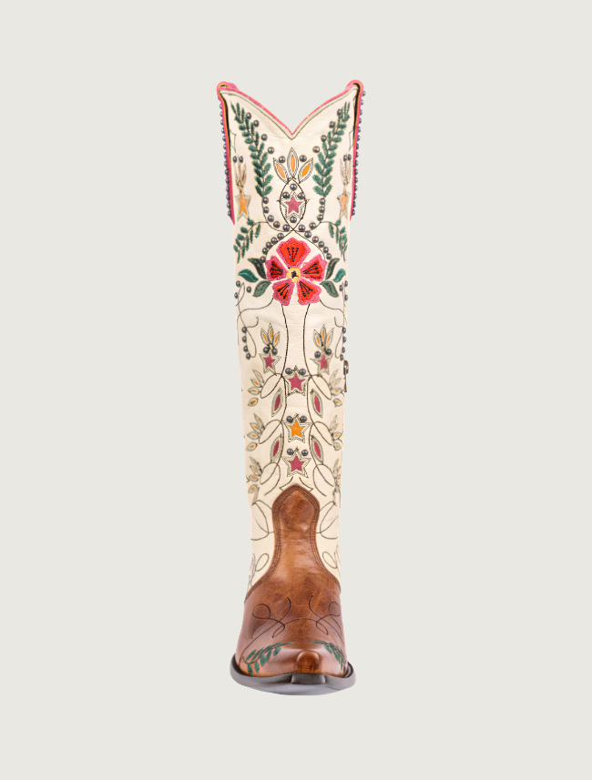 Old Gringo Full Bloom Cowgirl Boots in Cream