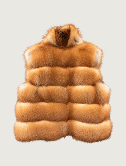 Pinto Ranch Red Fox Short Fur Vest