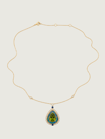 14K Yellow Gold Peridot Necklace