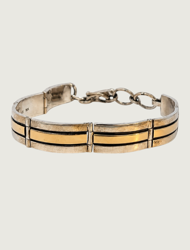 Herbert Begay SS/14K Yellow Gold Link Bracelet